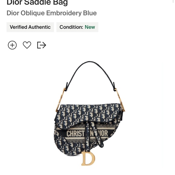 Christian Dior Embroidered Saddle Bag - Picture 5 of 6
